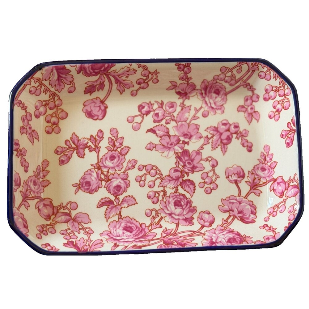 Margot Elena Archive Love Precious Objects Floral Trinket Box Pink Navy
